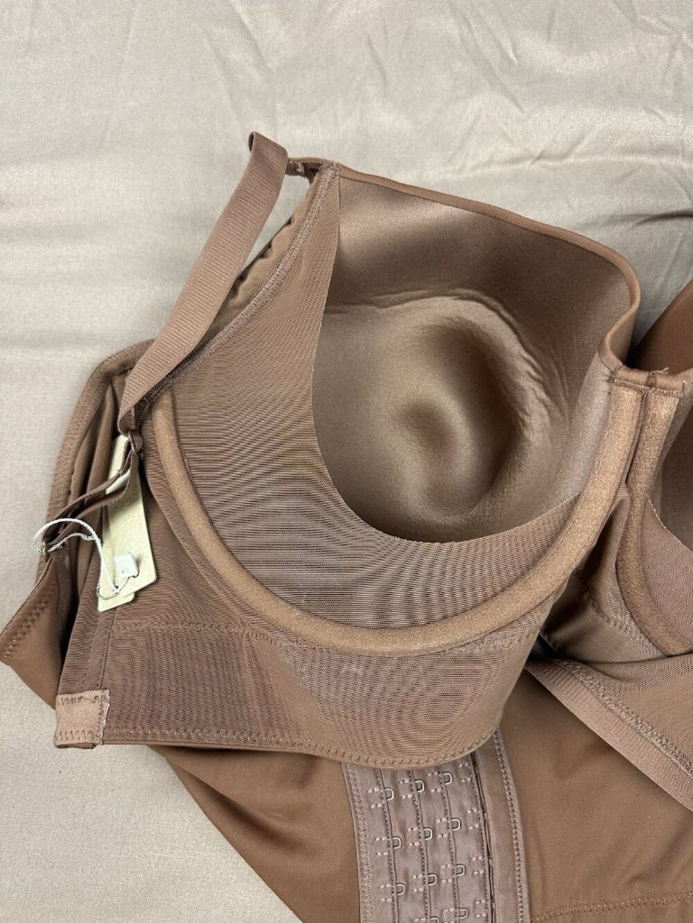 Shapellx Bare Essentials™AirSlim 48DD Brown Back Smoothing Underwire Push-Up Bra - Picture 9 of 12